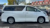 full side view of white 2012 Toyota Vellfire