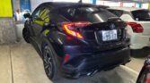 back side view of black 2017 Toyota C-HR