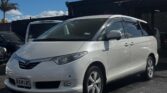 front side view of used white luxury 2008 Toyota Estima
